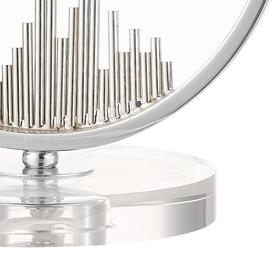 Manhatten Polished Chrome and Crystal Table Lamp c/w Shade