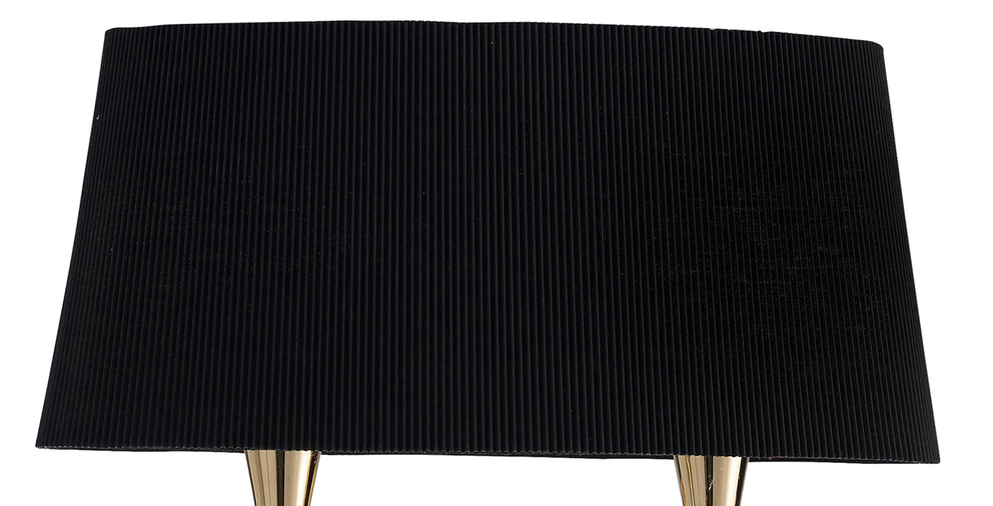 Mara Wall Lamp Switched 2 Light E14, French Gold With Black Shade by Mantra