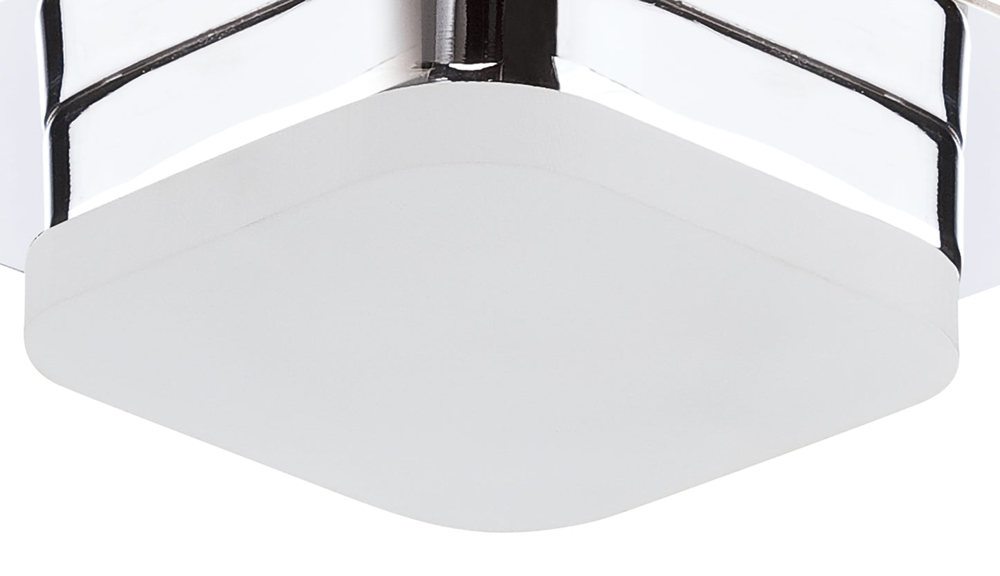 Marcel Recessed Down Light 5W LED Square 3000K IP44, 450lm, Polished Chrome/Frosted Acrylic, Cut Out: 70mm, Driver Included, 3yrs Warranty by Mantra