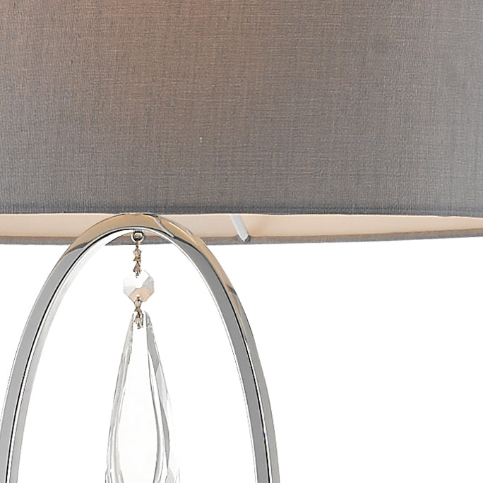 Markle Polished Chrome and Crystal Floor Lamp c/w Oval Shade