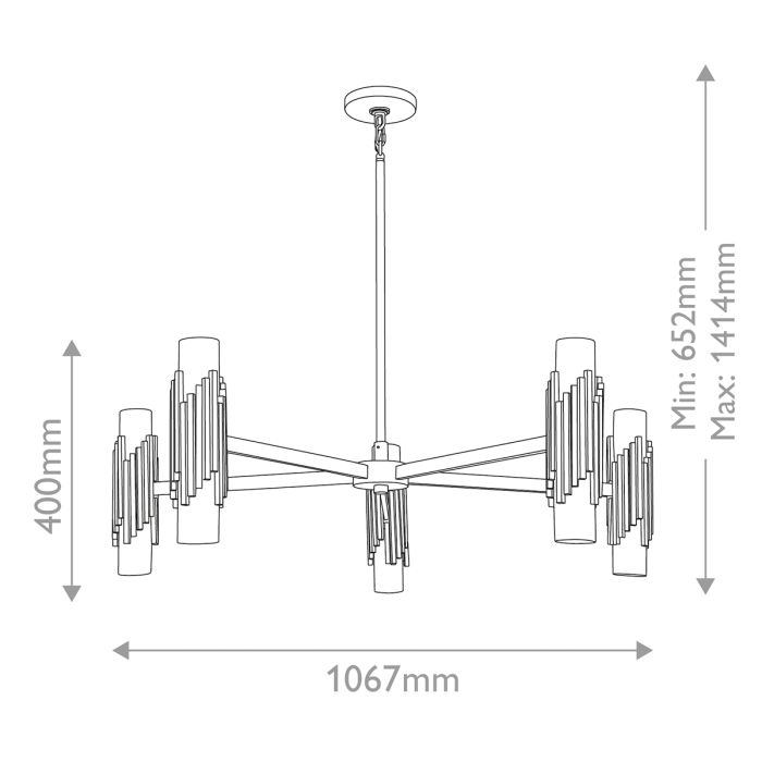 Marvele 10 lt Chandelier - Aged Brass