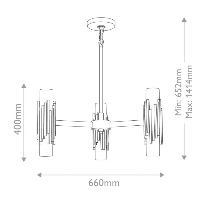 Marvele 6 lt Chandelier - Aged Brass
