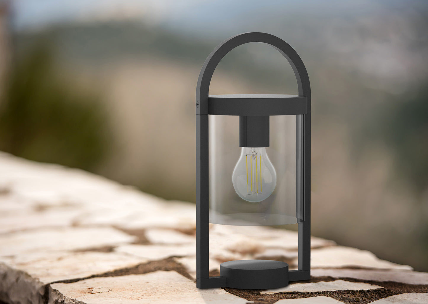 Maya Pedestal Lamp, 1 x E27, IP54, Anthracite, 2yrs Warranty by Mantra