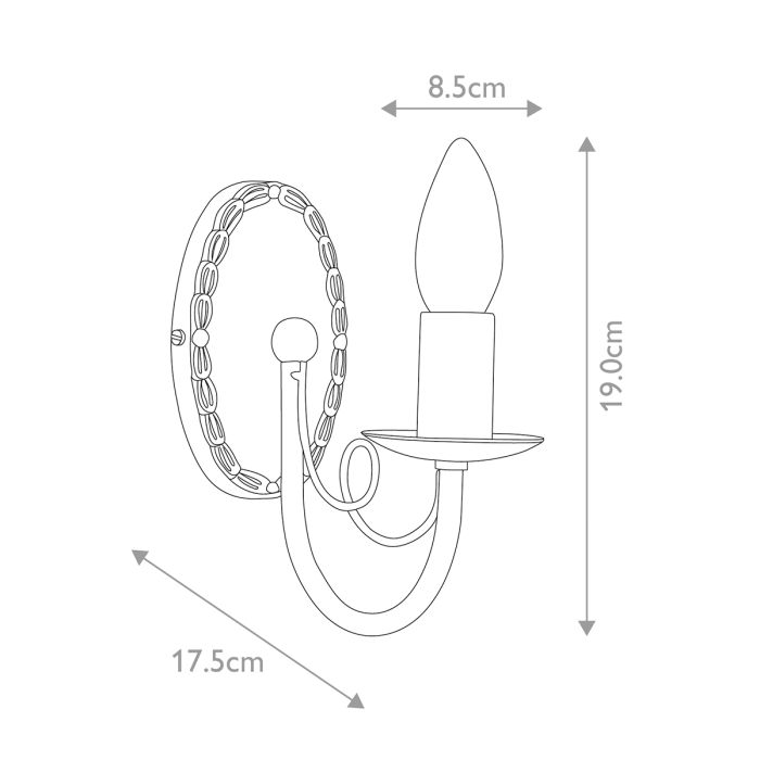 Minster 1 Light Wall Light - Ivory / Gold Patina