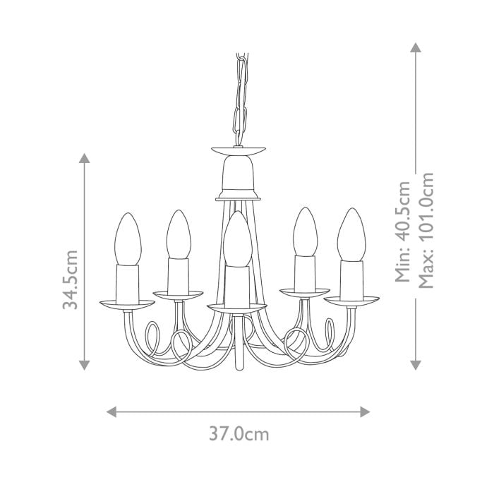 Minster 5 Light Chandelier - Black