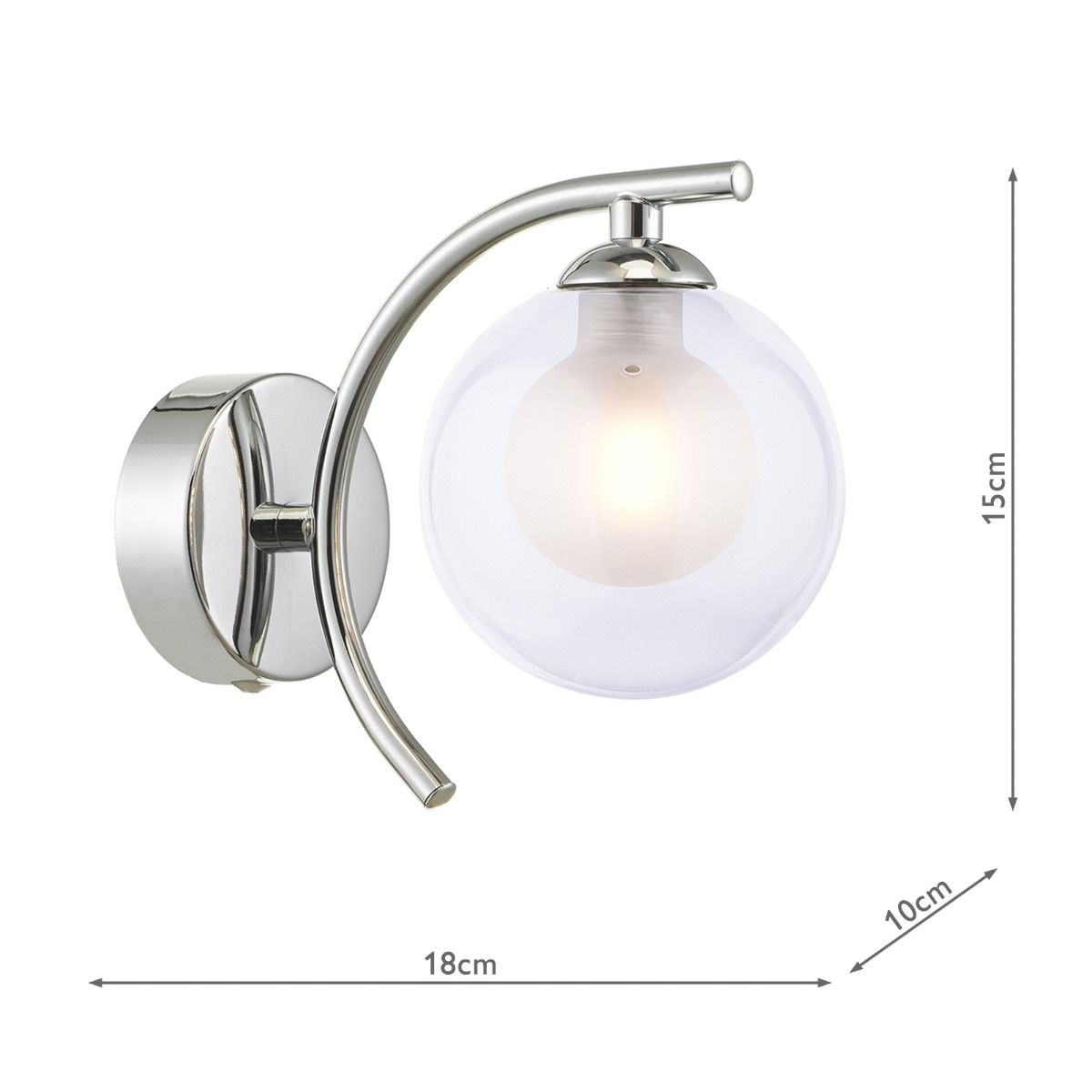 Nakita Wall Light Polished Brass With Clear/Opal Glass