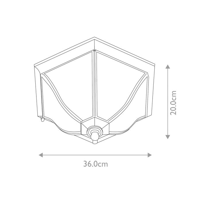 New England 2 Light Flush Lantern Medium - Weathered Bronze