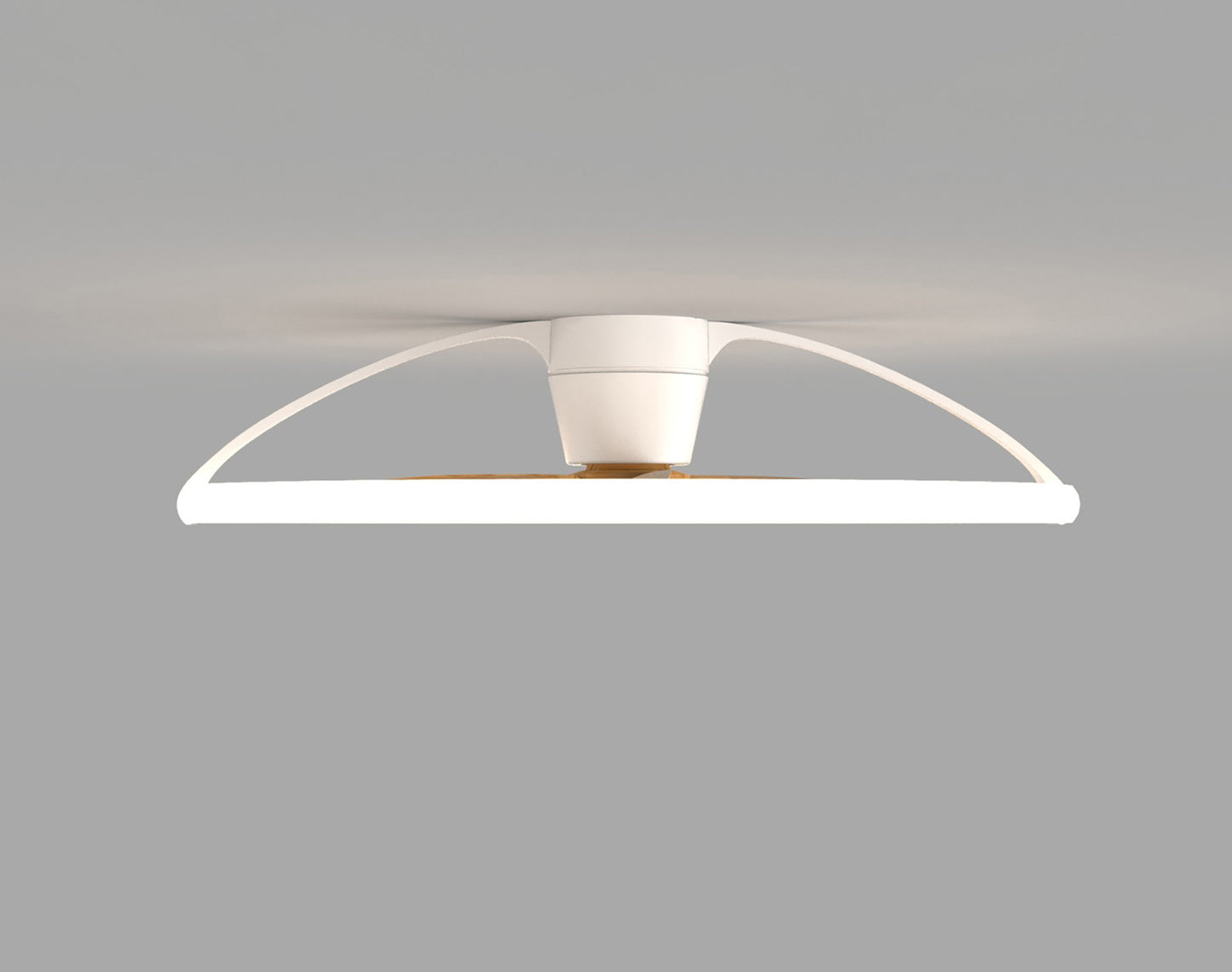 Nepal 75W LED Dimmable Ceiling Light With Built-In 35W DC Reversible Fan, White/Wood Finish c/w Remote, APP & Alexa/Google Voice Control, 7200lm by Mantra