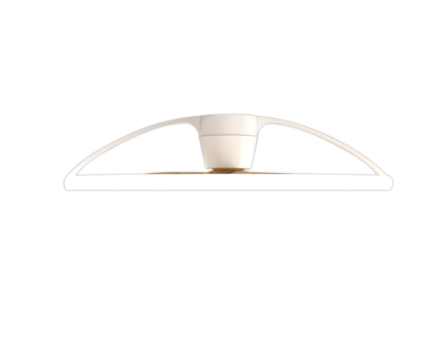 Nepal 75W LED Dimmable Ceiling Light With Built-In 35W DC Reversible Fan, White/Wood Finish c/w Remote, APP & Alexa/Google Voice Control, 7200lm by Mantra