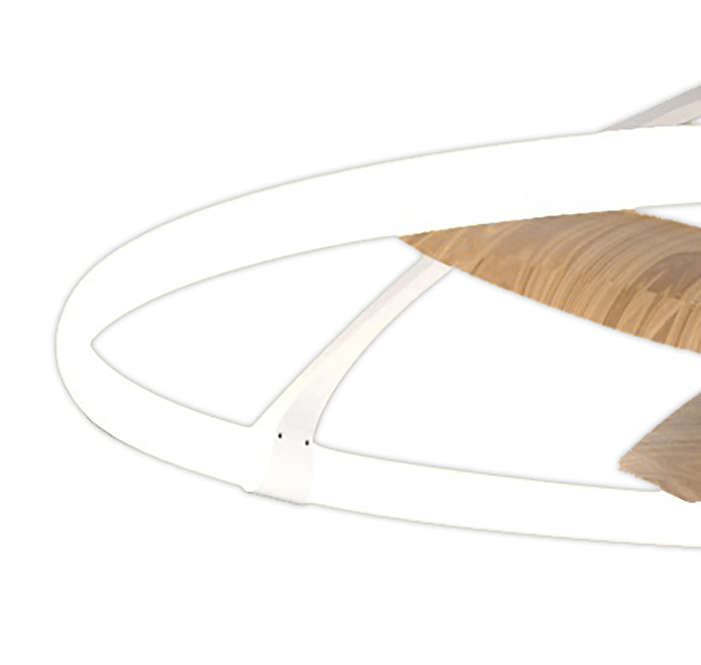 Nepal 75W LED Dimmable Ceiling Light With Built-In 35W DC Reversible Fan, White/Wood Finish c/w Remote, APP & Alexa/Google Voice Control, 7200lm by Mantra