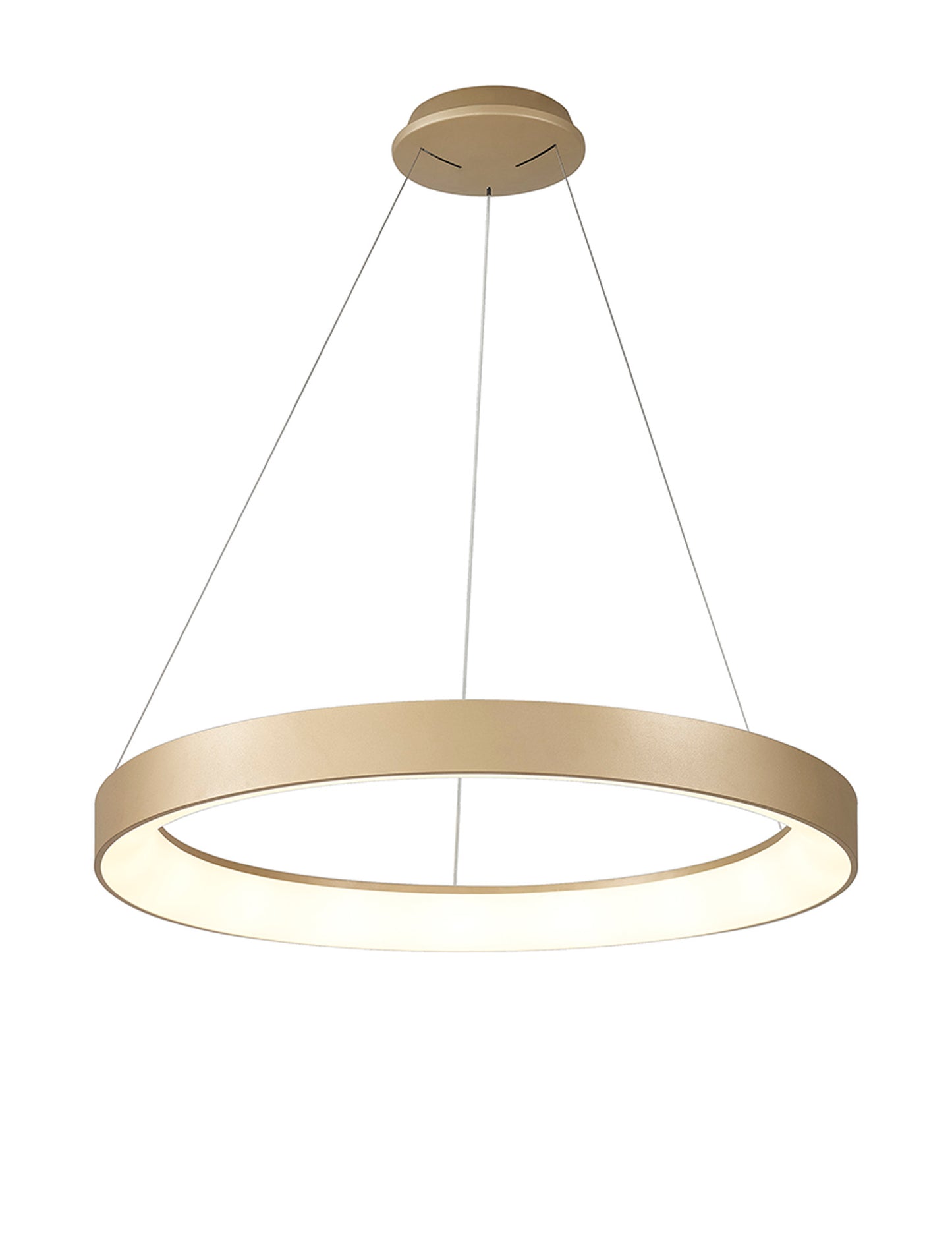 Niseko II Ring Pendant 65cm 50W LED, 2700K-5000K Tuneable, 3760lm, Remote Control & APP, Gold, 3yrs Warranty by Mantra
