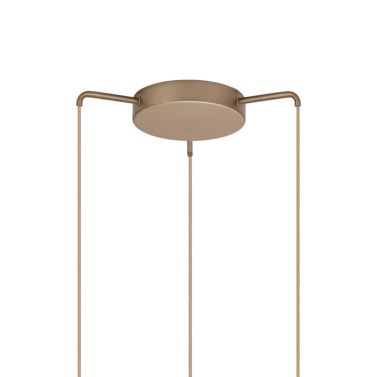 Nora Round Pendant, 3 Light Adjustable E27, Gold/White/Clear Glass With Frosted Inner by Mantra