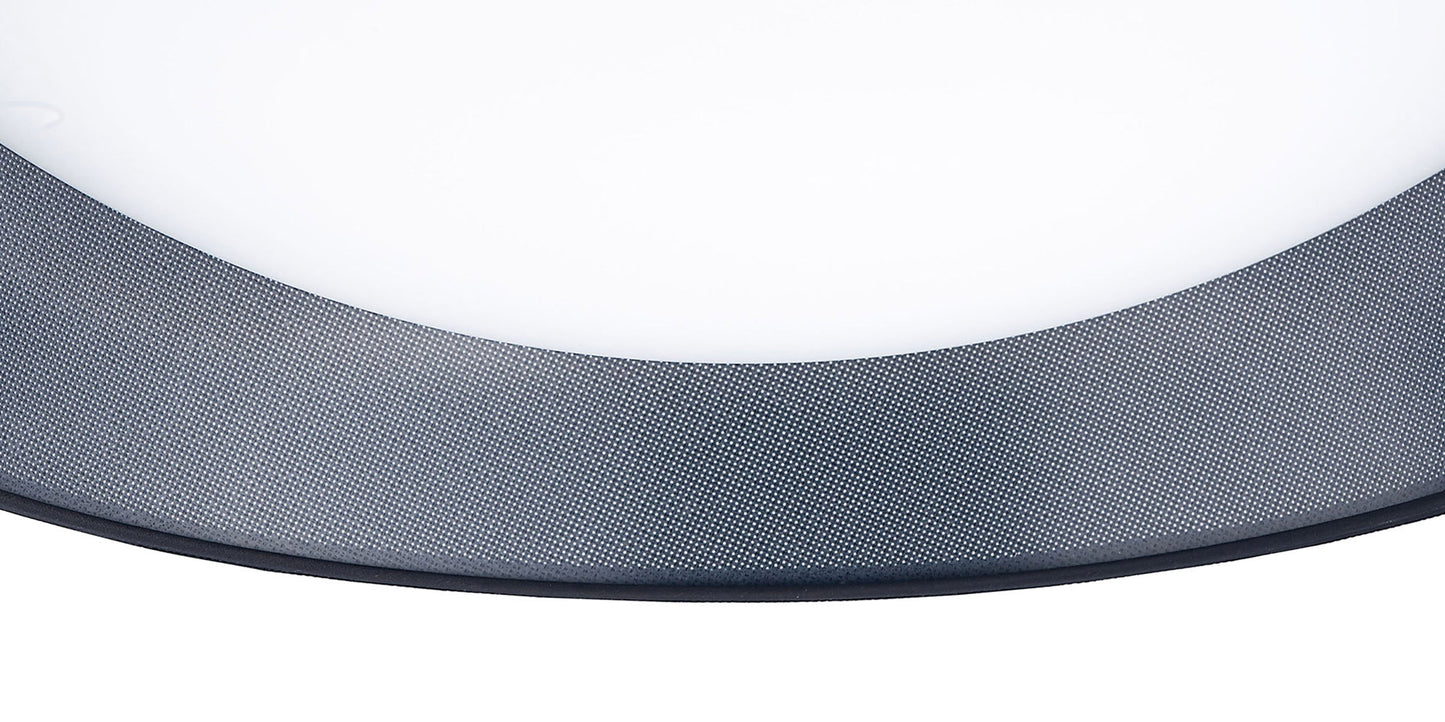 Nordica Flush Ceiling 60W LED 90cm Black 3000K, 4200lm, White Acrylic With Black Shade, 3yrs Warranty by Mantra