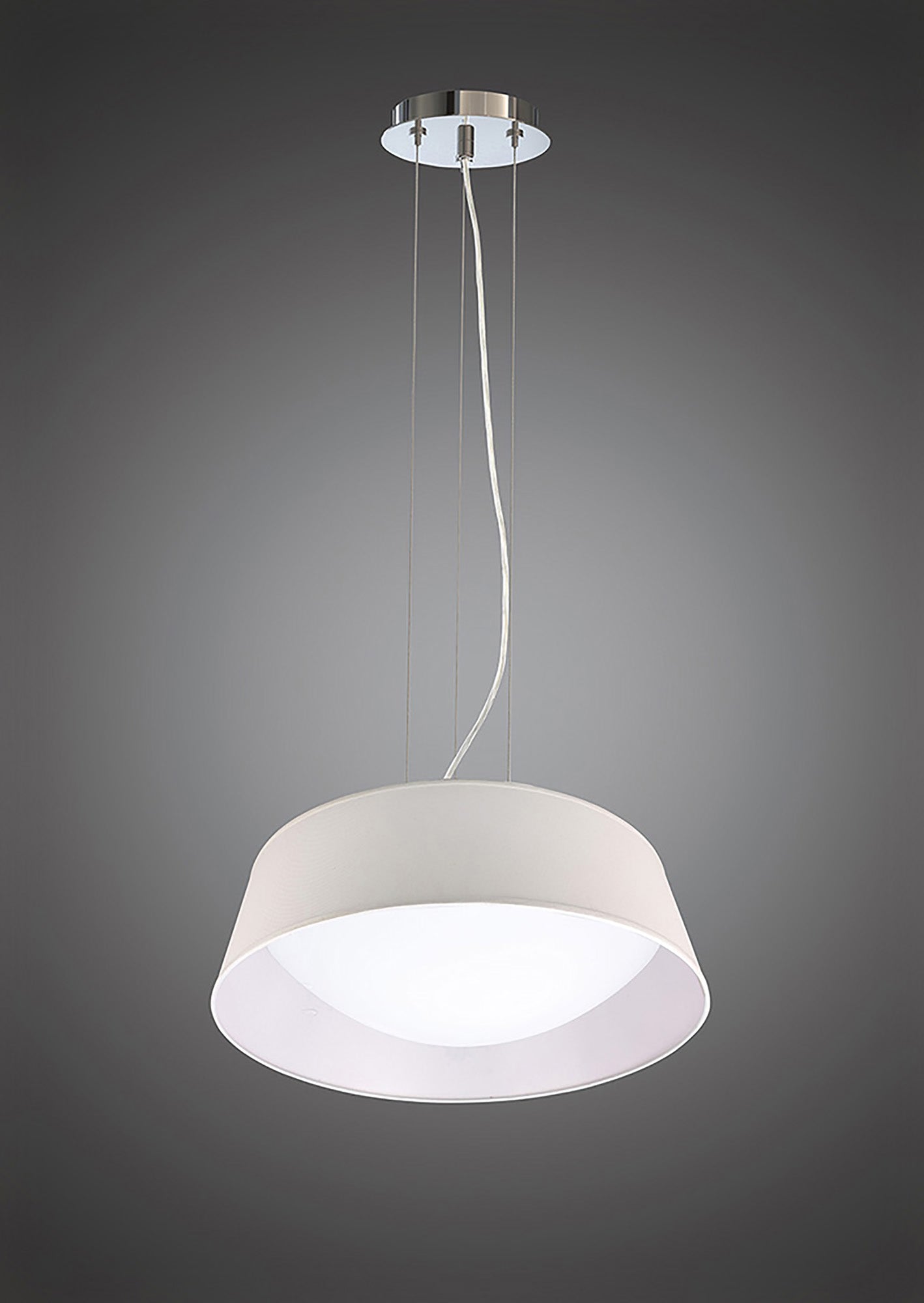 Sabina Pendant Kit 43CM, Polished Chrome/White Acrylic by Mantra