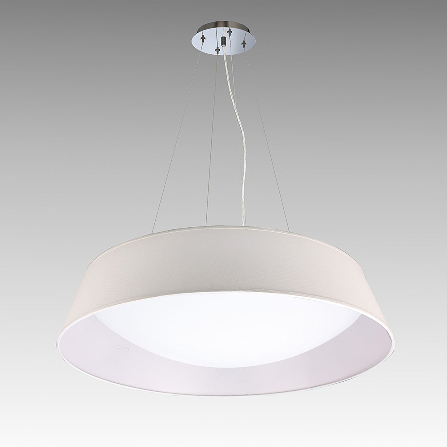 Nordica Pendant Kit 90CM, Polished Chrome/White Acrylic by Mantra