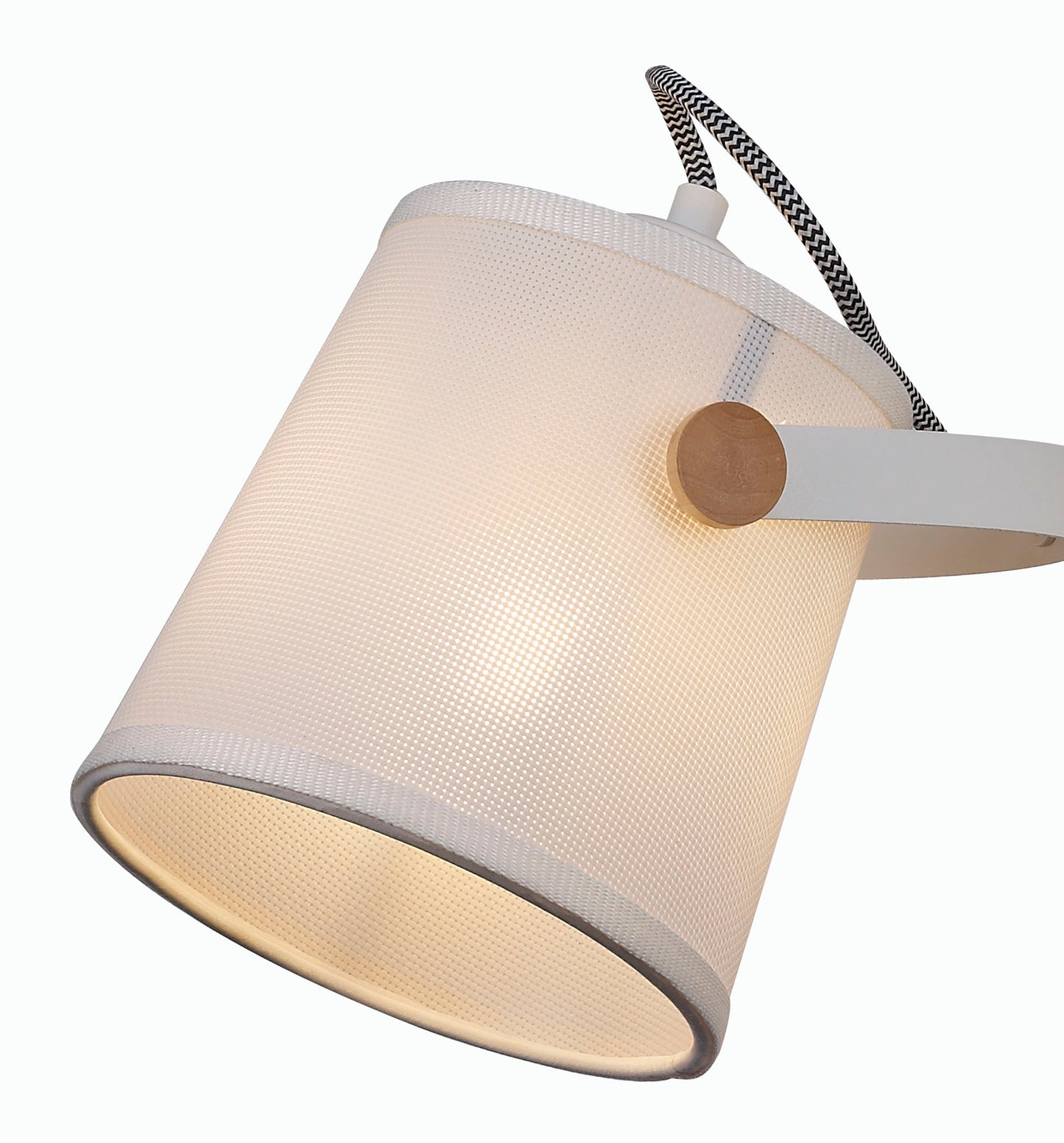 Nordica II Position Pendant 3 Light 3x23W E27, White/Beech With White Shades by Mantra