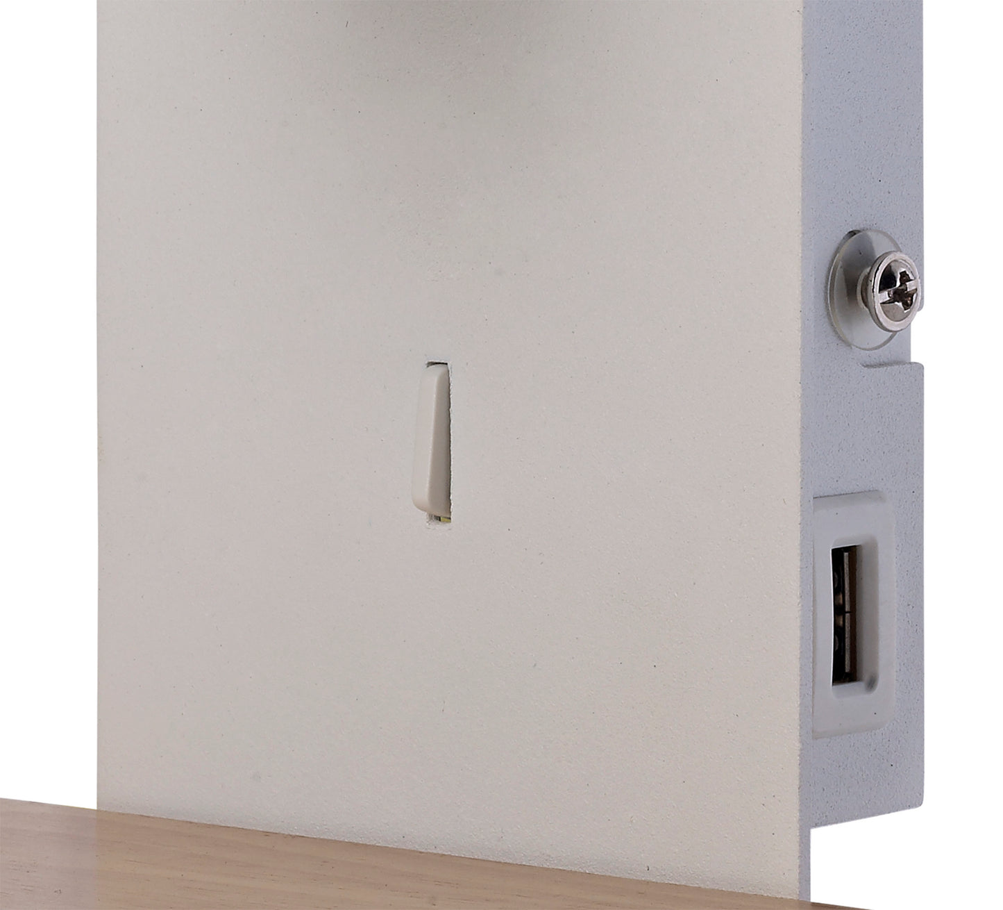 Nordica II Position Switched Wall Light With USB Socket, 180lm, 1x3W 3000K LED White/Beech, 3yrs Warranty by Mantra