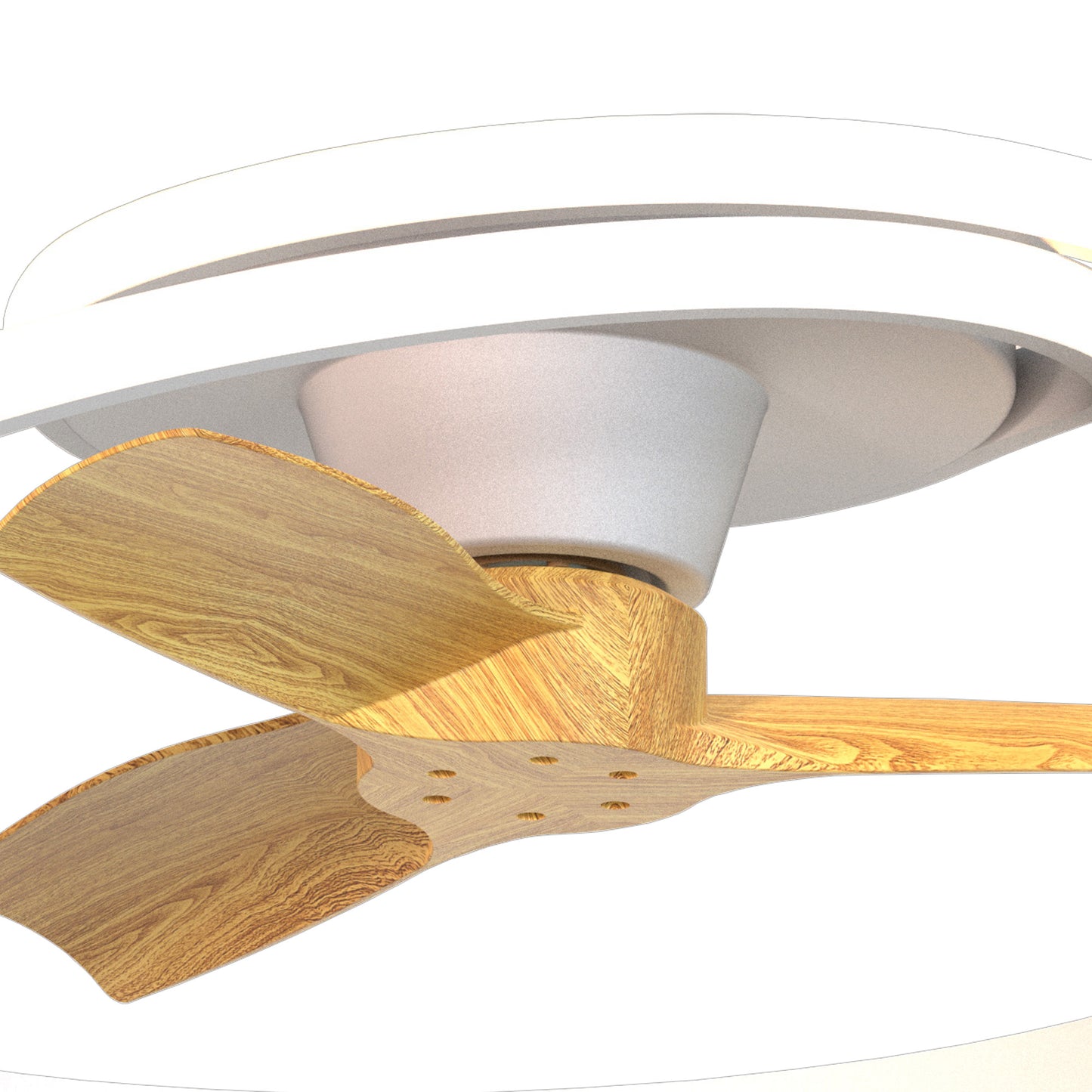 Ocean 60W LED Dimmable Ceiling Light With Built-In 35W DC Reversible Fan, Wood, 4200lm, 5yrs Warranty by Mantra