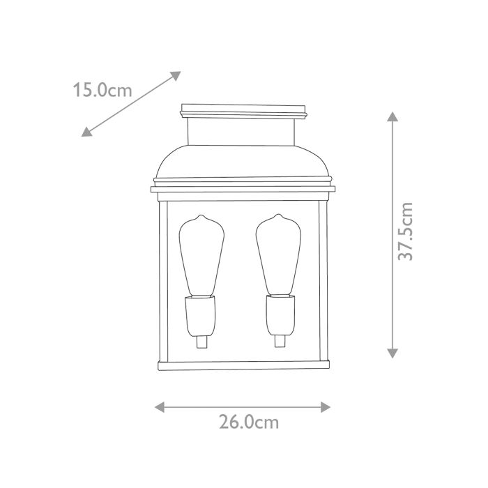 Old Bailey 2 Light Large Wall Lantern - Aged Brass