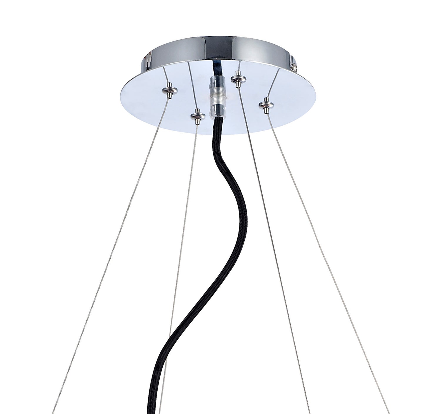 Ora Pendant 8 Twisted Round Light E27, Gloss Purple/White Acrylic/Polished Chrome, CFL Lamps INCLUDED by Mantra