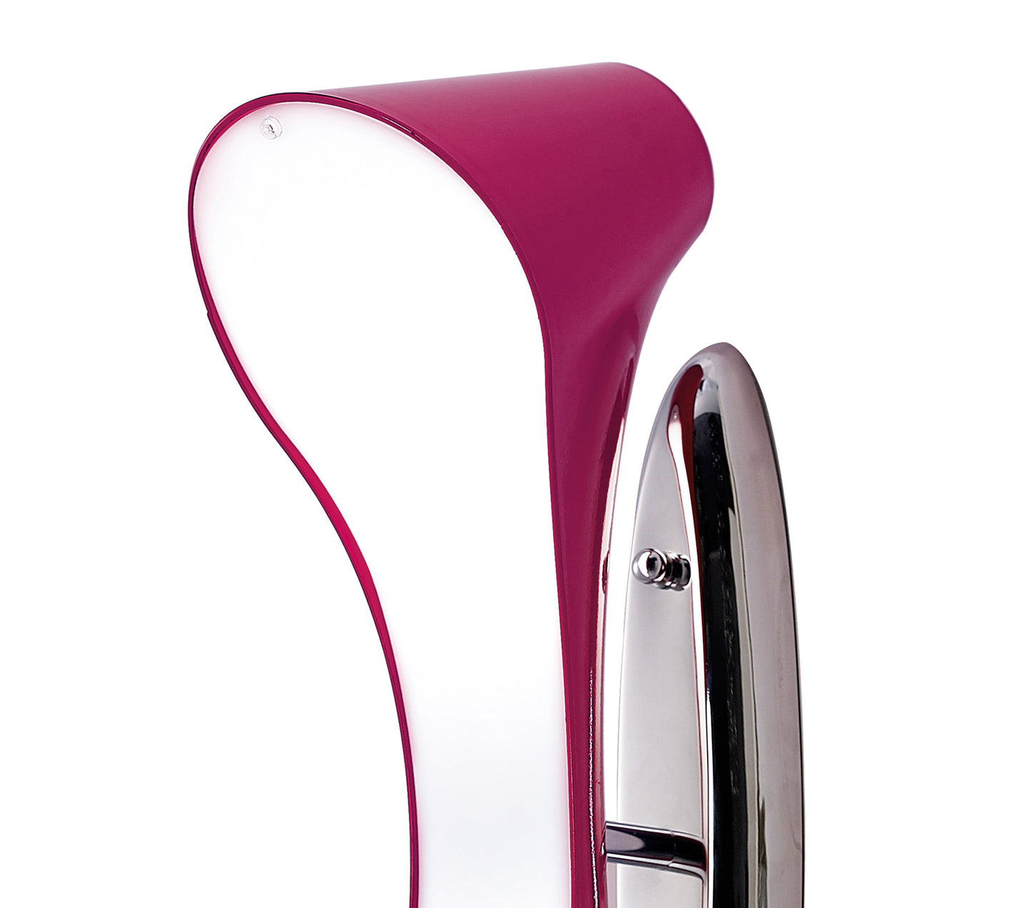 Ora Wall Lamp 2 Light E27, Gloss Purple/White Acrylic/Polished Chrome, CFL Lamps INCLUDED by Mantra