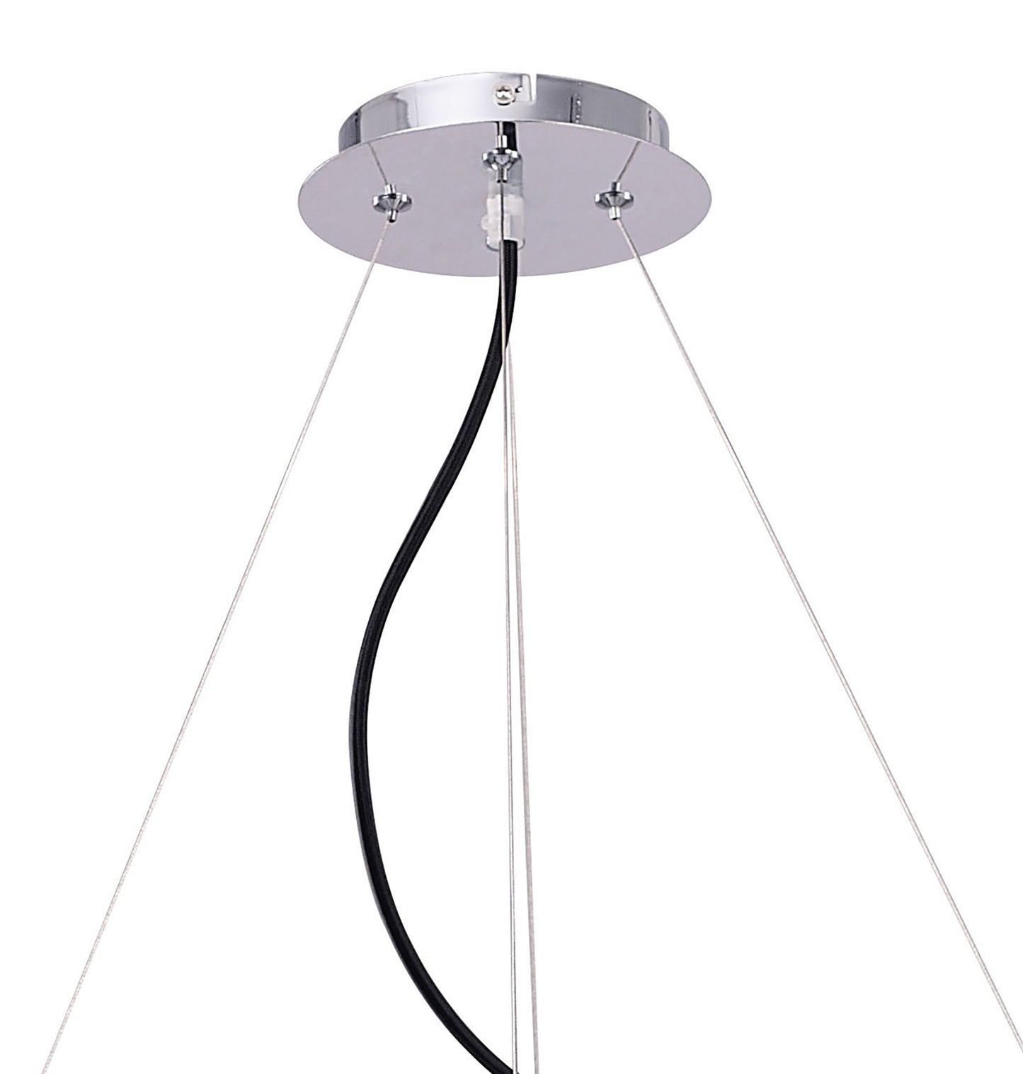 Ora Pendant 8 Flat Round Light E27, Gloss Black/White Acrylic/Polished Chrome, CFL Lamps INCLUDED by Mantra