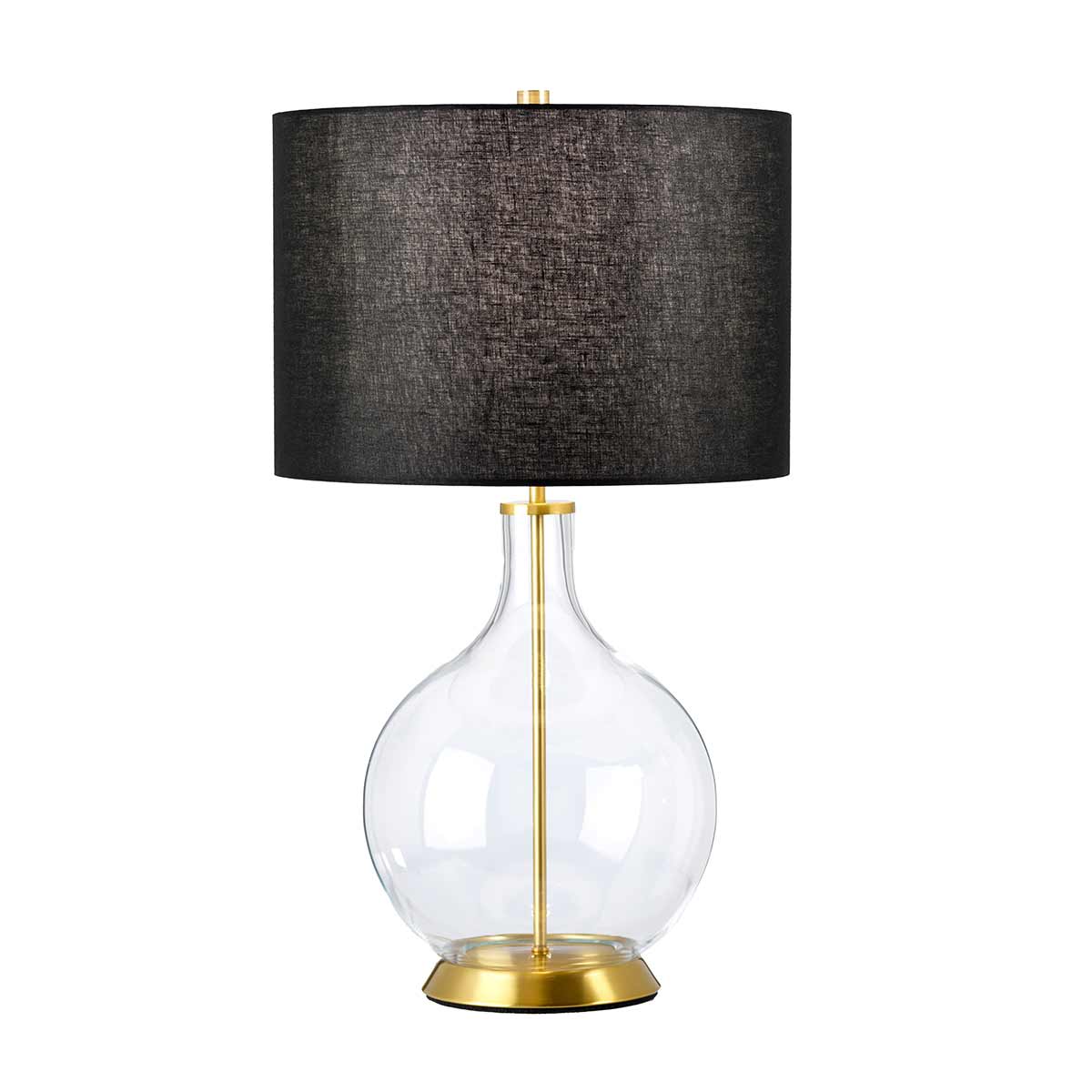 Orb 1 Light Table Lamp – Aged Brass/Black Shade