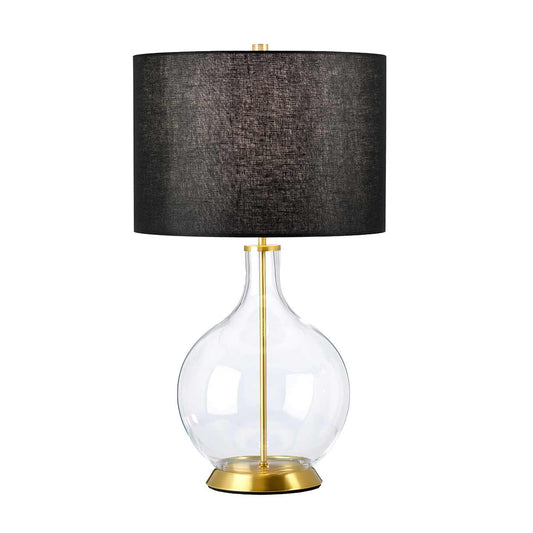 Orb 1 Light Table Lamp – Aged Brass/Black Shade