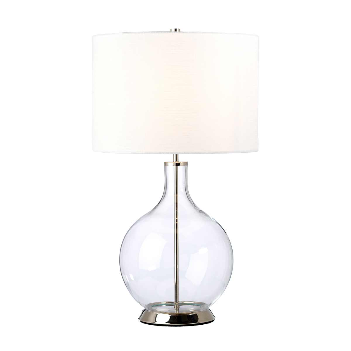 Orb 1 Light Table Lamp – Polished Nickel/White Shade