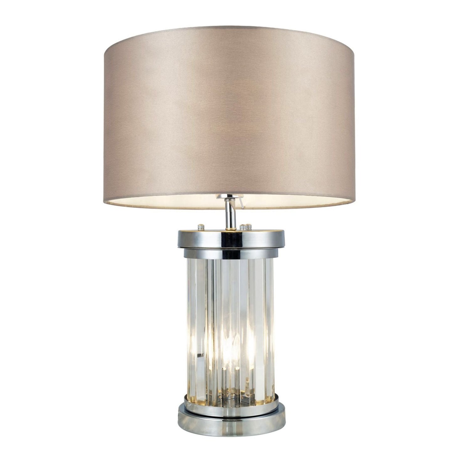 Pandora 2 Light Crystal Table Lamp Polished Chrome