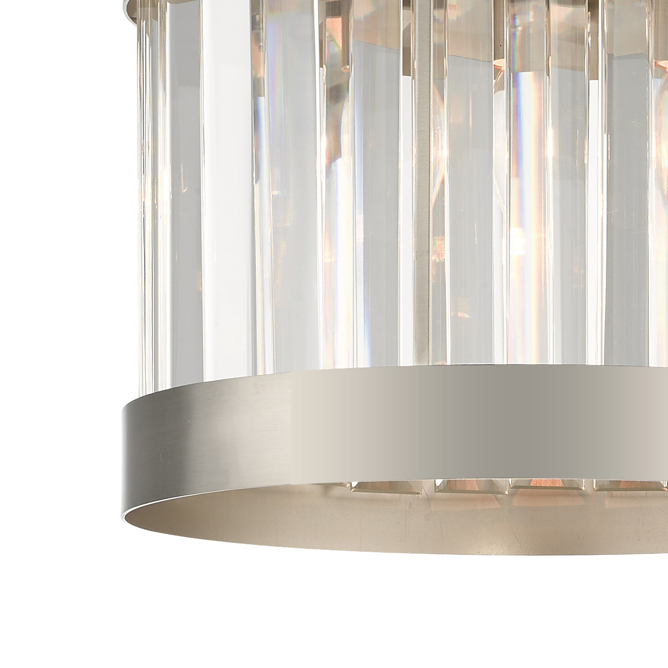 Pandora 1 Light Crystal Pendant Satin Chrome