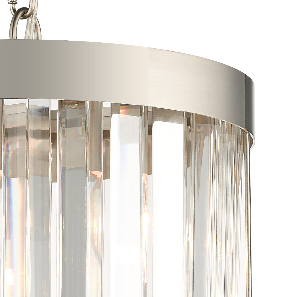 Pandora 1 Light Crystal Pendant Satin Chrome