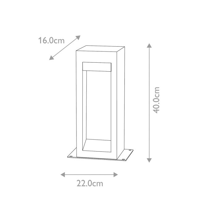 Parkstone Medium LED Bollard - Basalt Stone with Stainless Steel