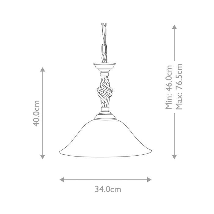 Pembroke 1 Light Pendant - Black / Gold