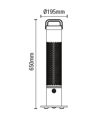 Harry - 1200w Flocked Outdoor Floor Standing Heater