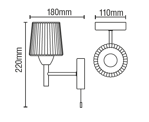 Aquarius Ribbed Opal Glass Wall Light