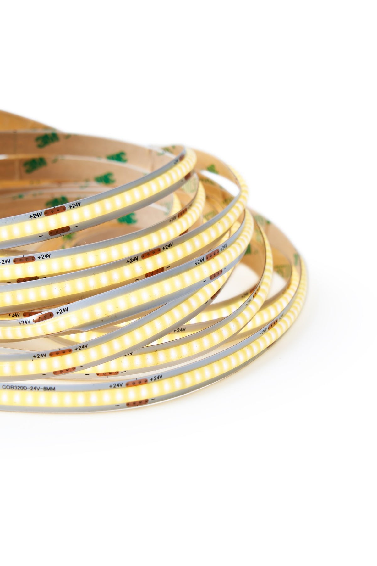 8mm 10w 50m COB Strip 320LED 24V 3000K Ra90 IP20