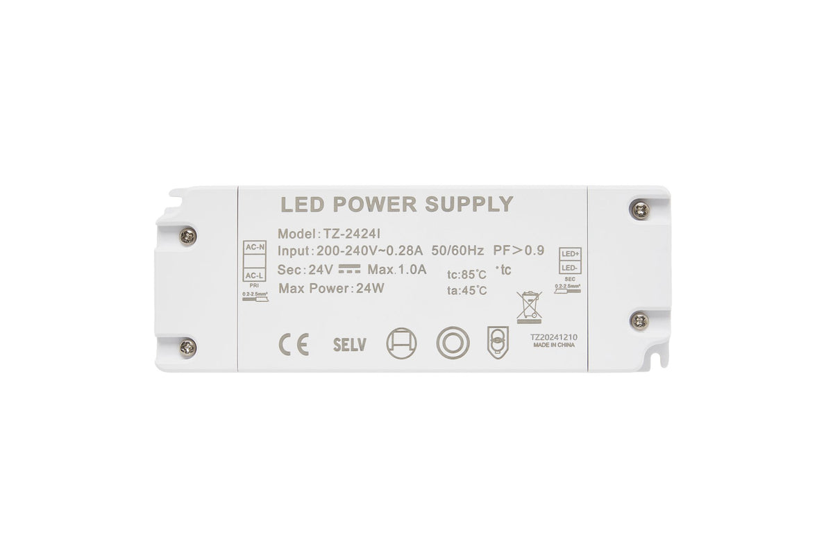 24W 24V 1A Power Supply, 200-240Vac input, IP44