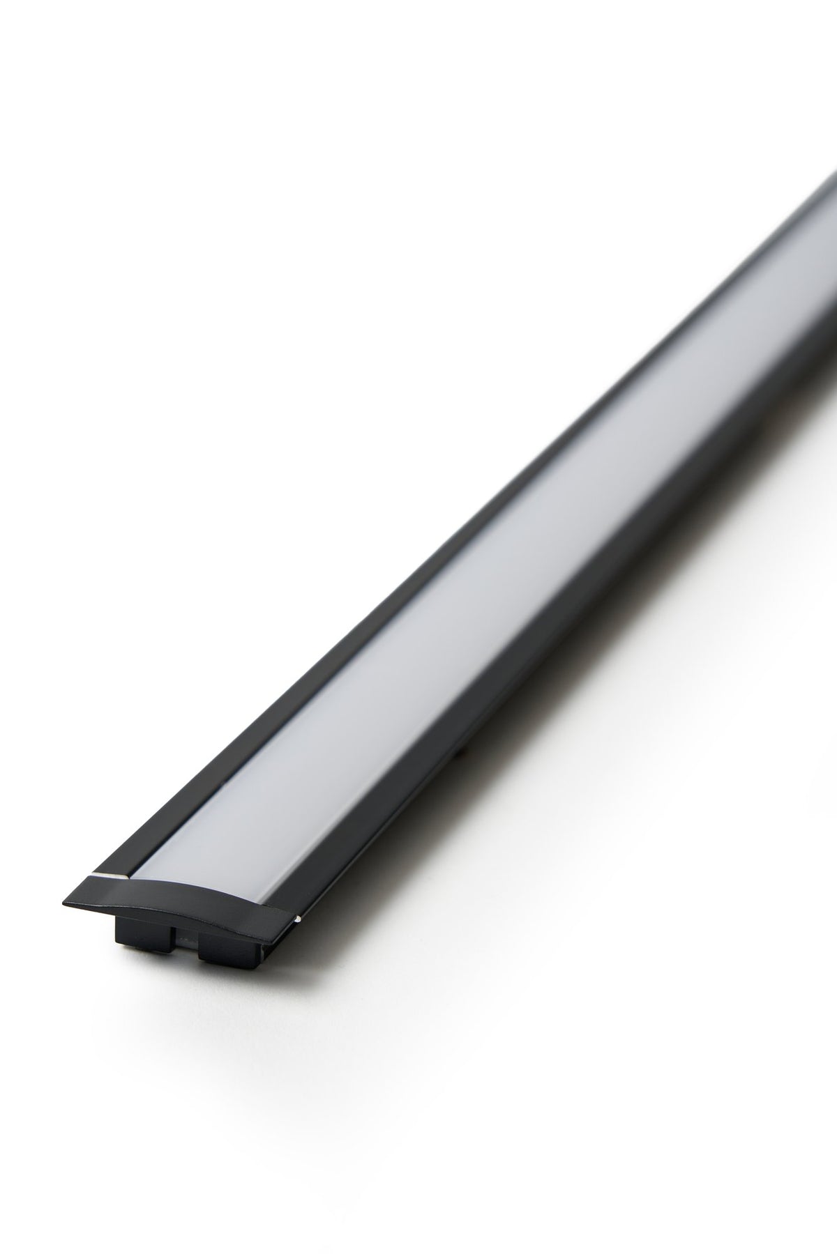 Black LED Strip Profile White Diffuser 2M