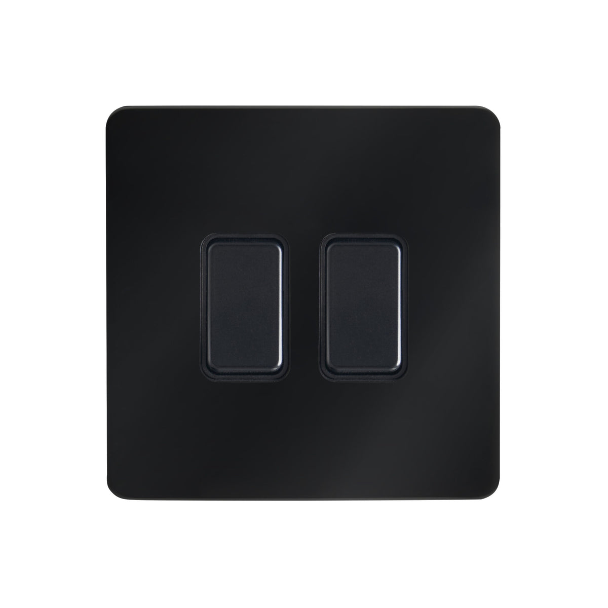 Kinetic Plated 2 Gang Grid Switch Black Chrome -Order Back Plate & Switch Separately