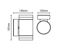 Lens Outdoor Up & Down Wall Light with Photocell, Anthracite