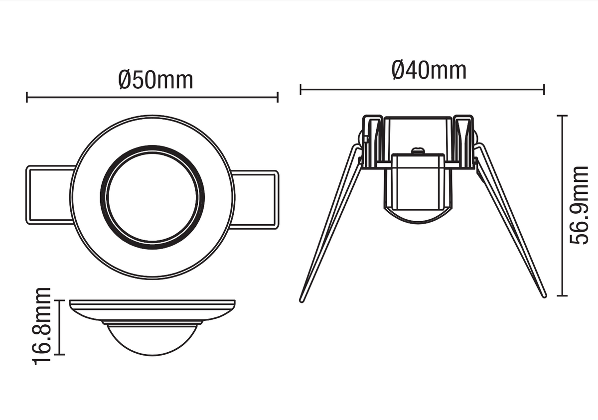 Loca 360 Degree Recess Mount PIR Sensor - White