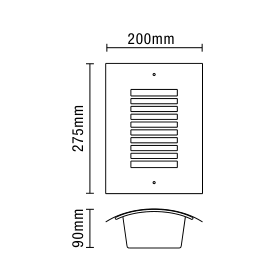 Sigma 1 Light Outdoor Slat Wall Lantern - Stainless Steel