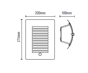 Sigma Panel Slatted Wall Lantern With PIR, Stainless Steel