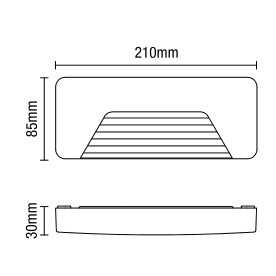 Breez 3 Watt LED Rectangular Surface Brick Wall Light, Anthracite
