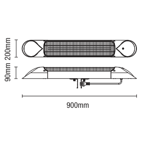 Indoor / Outdoor - Wall Mounted Patio Heater with 24hr timer
