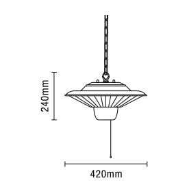 Coral - Outdoor Halogen Pendant Heater
