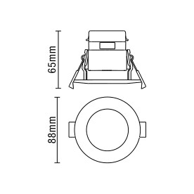Rhom Fixed LED Fire Rated IP65 Recessed Downlight - Chrome