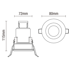 Yate Adjustable Fire Rated IP20 Recessed Downlight - White