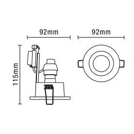 Cali circular IP65 Tiltable Downlight, Brushed Copper